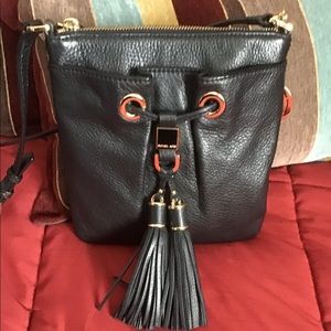 Women’s black tassel crossbody bag